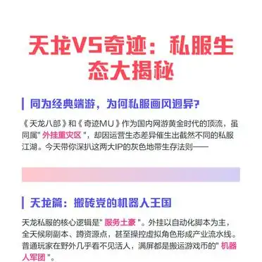 天龙VS奇迹：私服生态大揭秘